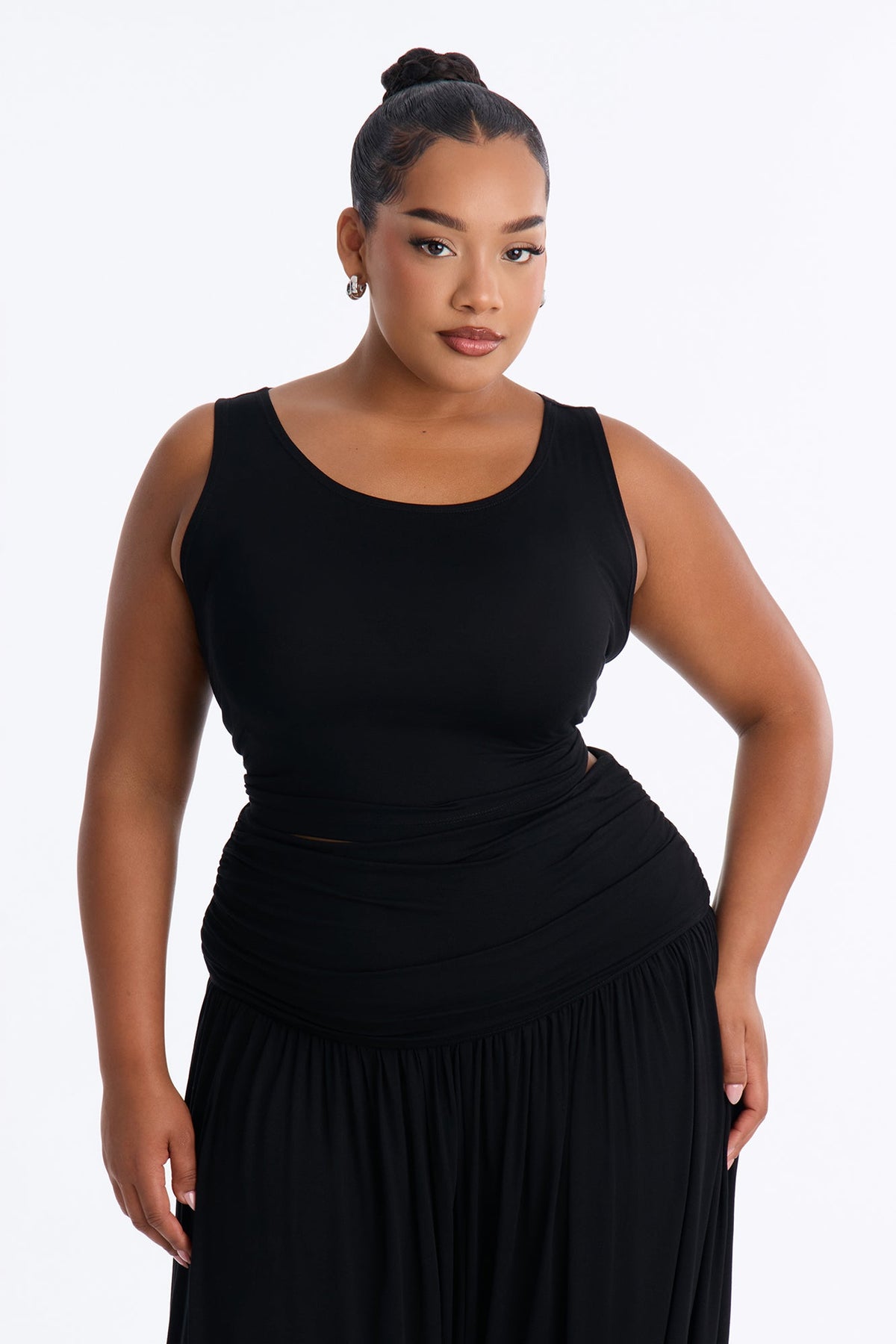 Moonchild Cropped Balloon Pant Set - Black