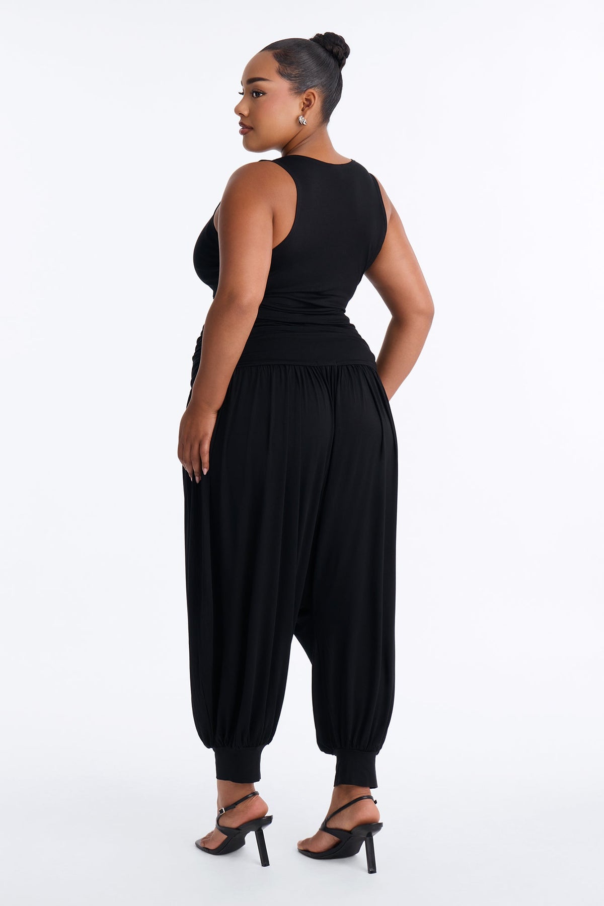 Moonchild Cropped Balloon Pant Set - Black