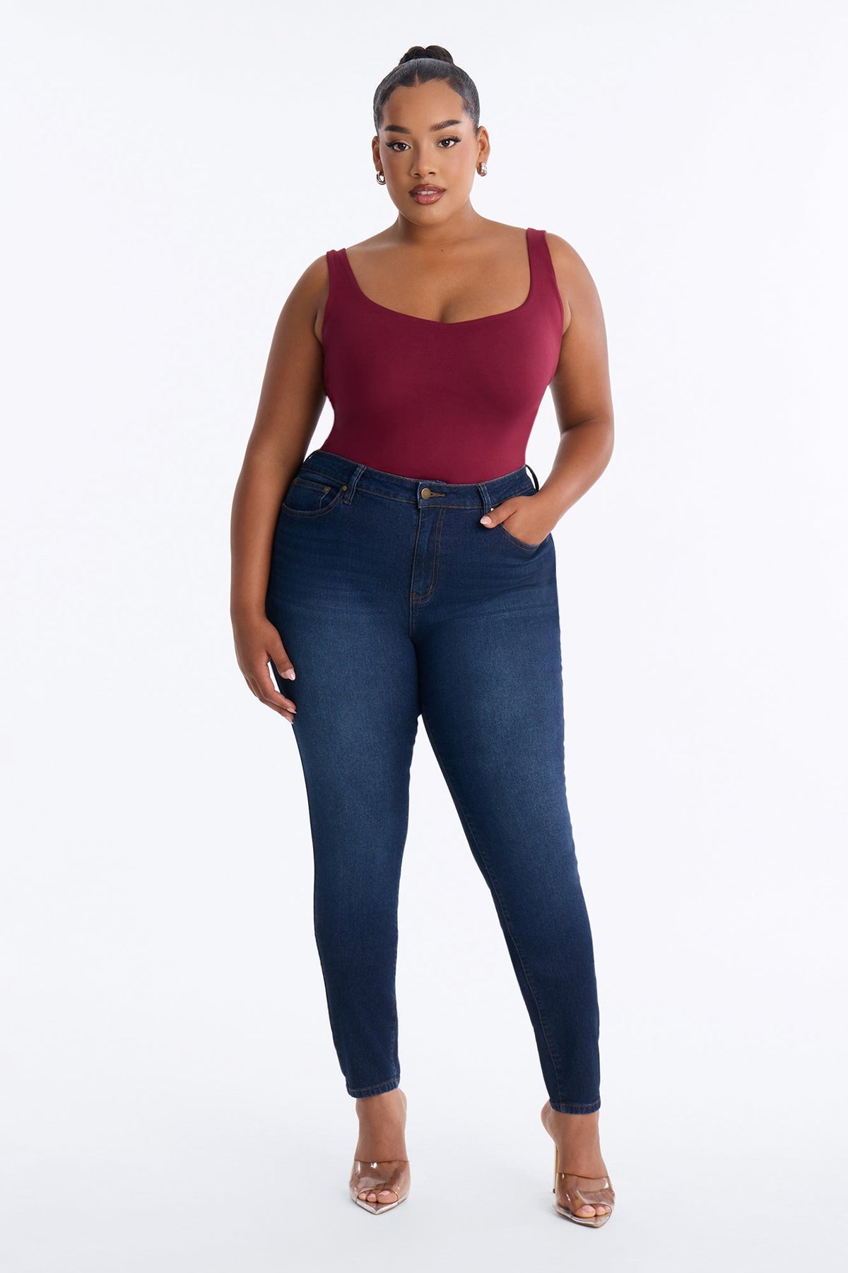 Tall She's Fire Stretch Skinny Jeans - Dark Wash