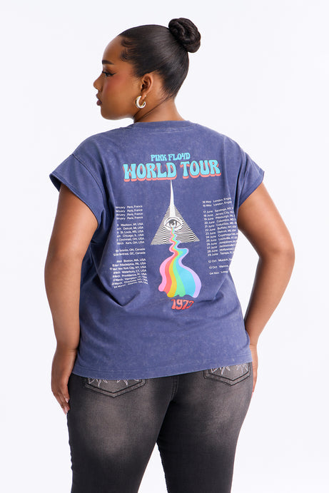 Pink Floyd Washed Muscle Concert Tank - Blue