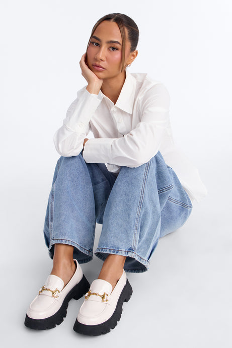Kylie Platform Loafers - Bone