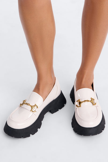 Kylie Platform Loafers - Bone