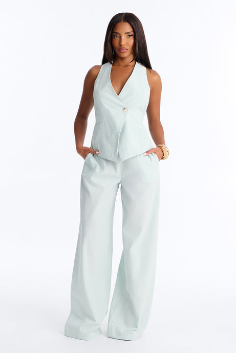 Madison Executive Linen Pant Set - Sage