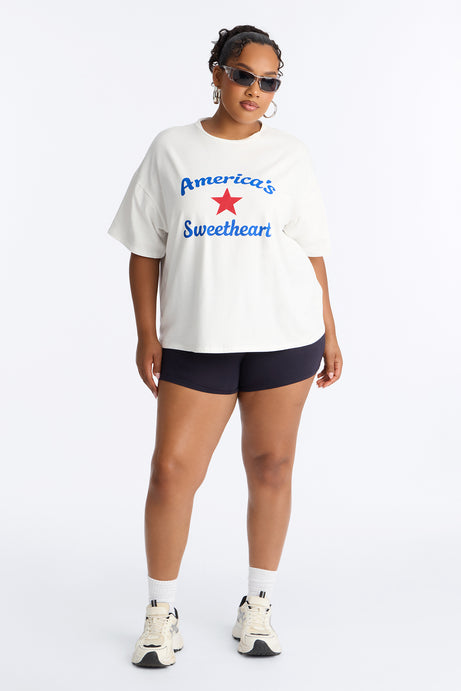 Americas Sweetheart Biker Short Set - White/combo