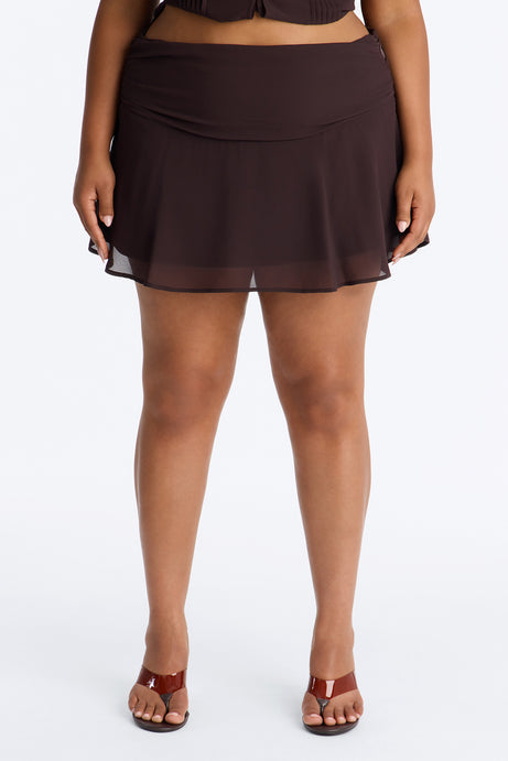 Remi Chiffon Ruched Mini Skirt
