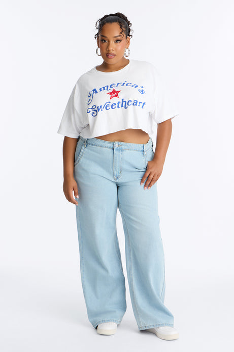 America's Sweetheart Forever Cropped Tee - White