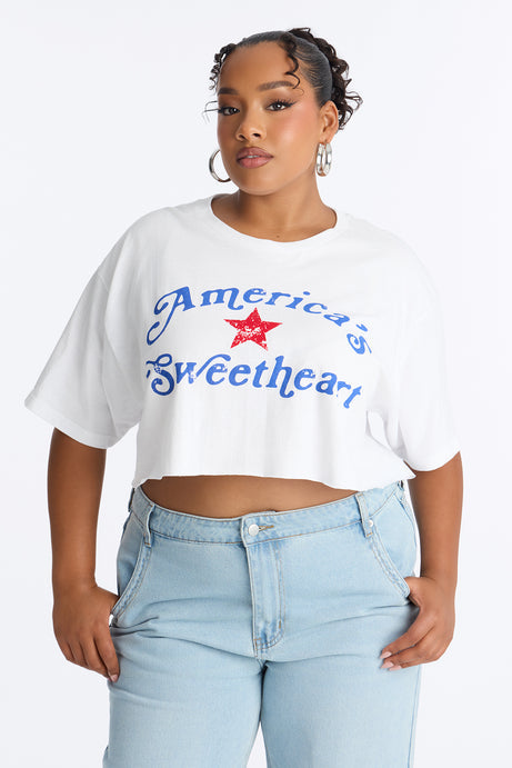 America's Sweetheart Forever Cropped Tee - White
