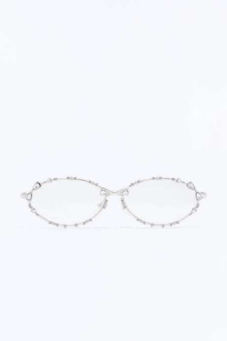 Glassy Gaze Glasses - Clear/Silver