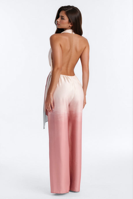 Tina Satin Ombre Draped Jumpsuit
