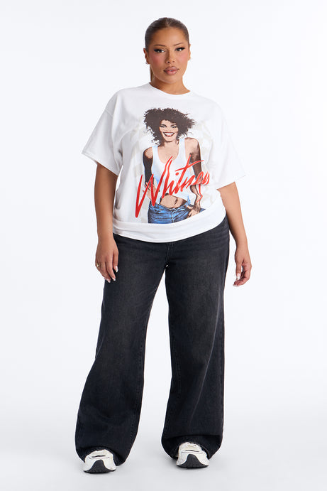 Whitney Houston Icon Status Oversized Tee - White