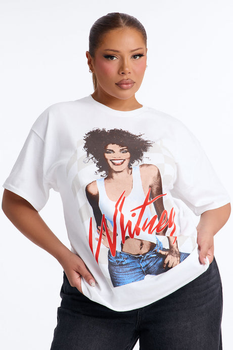 Whitney Houston Icon Status Oversized Tee - White