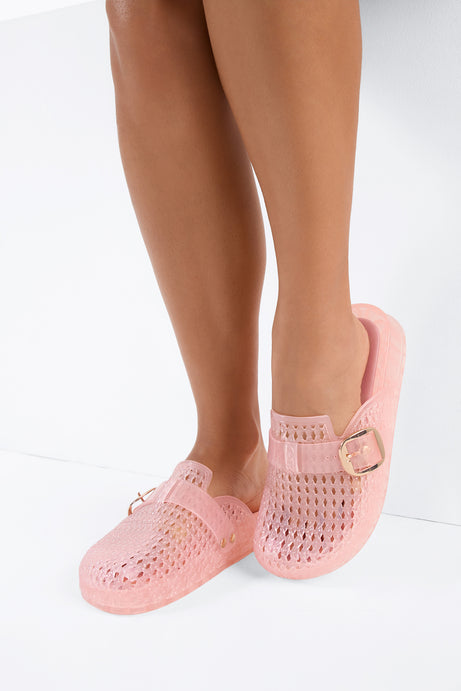 Genasa Buckle Jelly Slides - Pink
