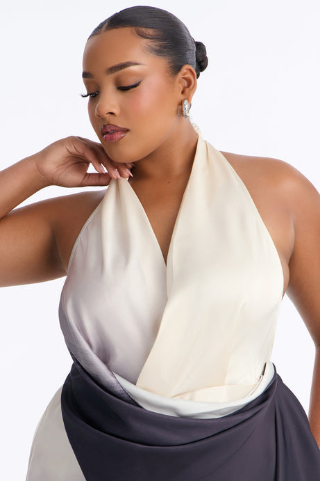 Tina Satin Ombre Draped Jumpsuit