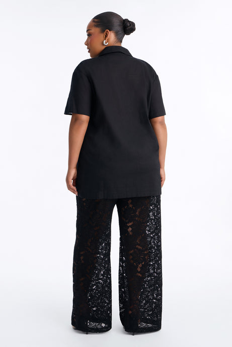 Understated Chic Laced Pant Set - Black