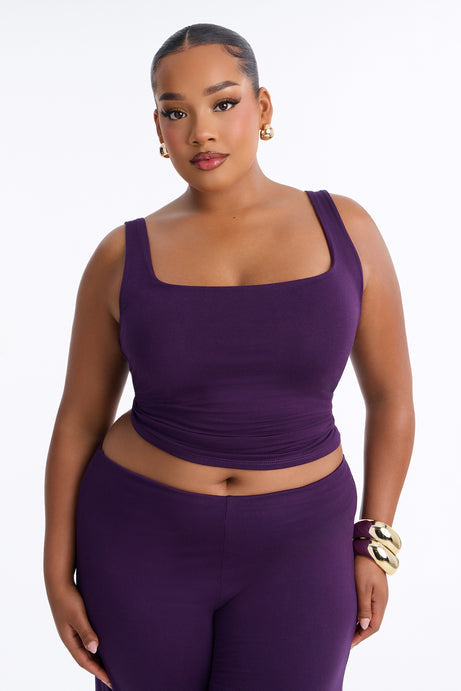 Cool Girl Gaucho Pant Set - Plum