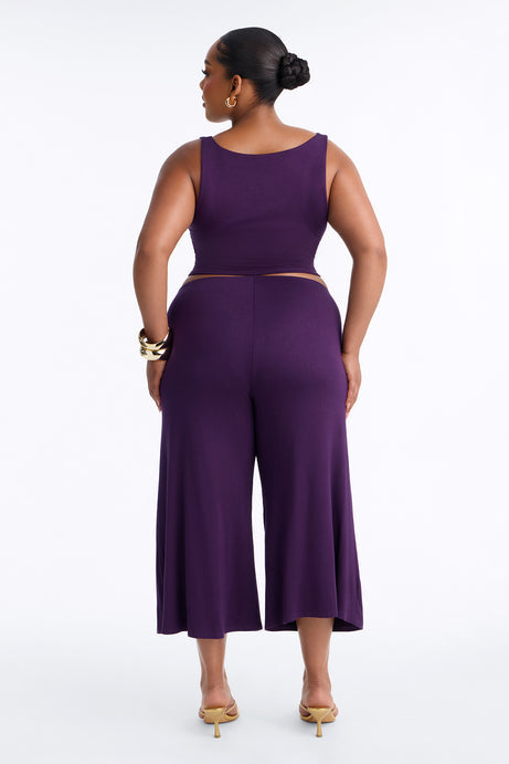 Cool Girl Gaucho Pant Set - Plum