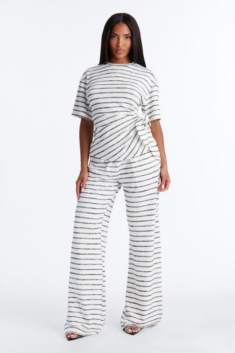 Eloise Striped Pant Set - Black/combo