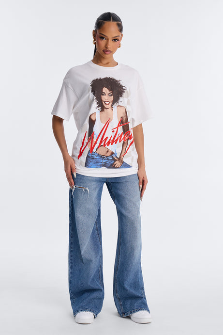 Whitney Houston Icon Status Oversized Tee - White
