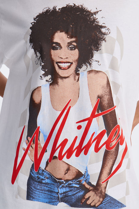Whitney Houston Icon Status Oversized Tee - White