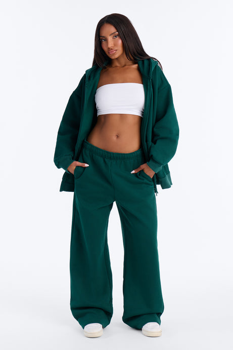 Libby Full Zip Hoodie Fleece Sweatshirt - Hunter
