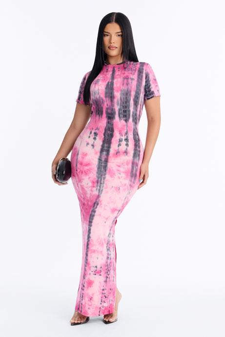 Raven Tie Dye Maxi Dress - Pink/combo