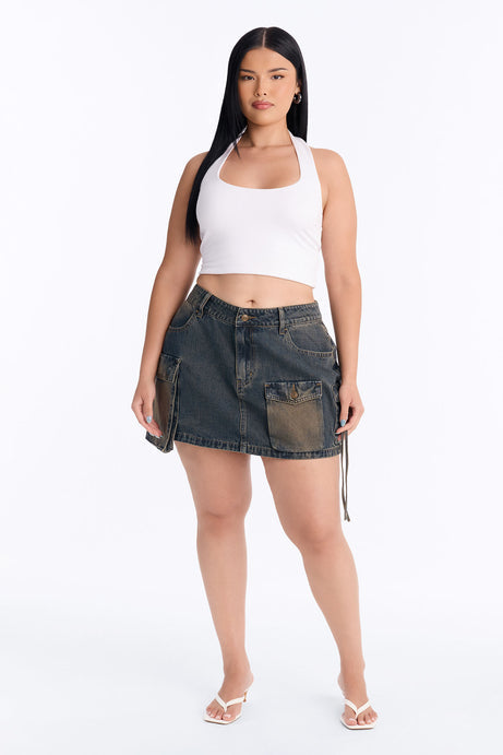 Nessa Washed Cargo Mini Skirt
