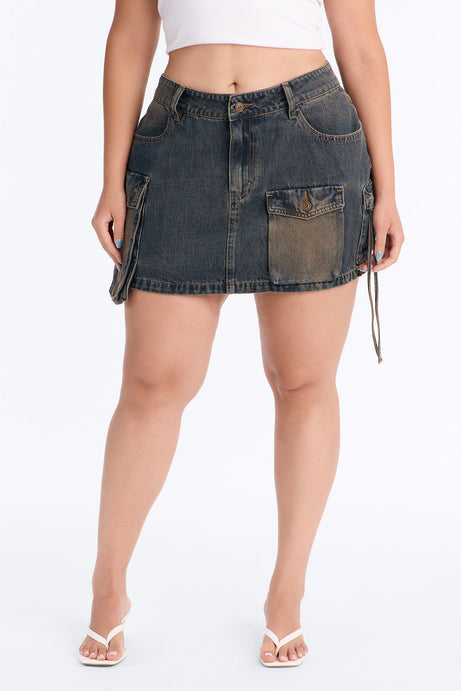 Nessa Washed Cargo Mini Skirt