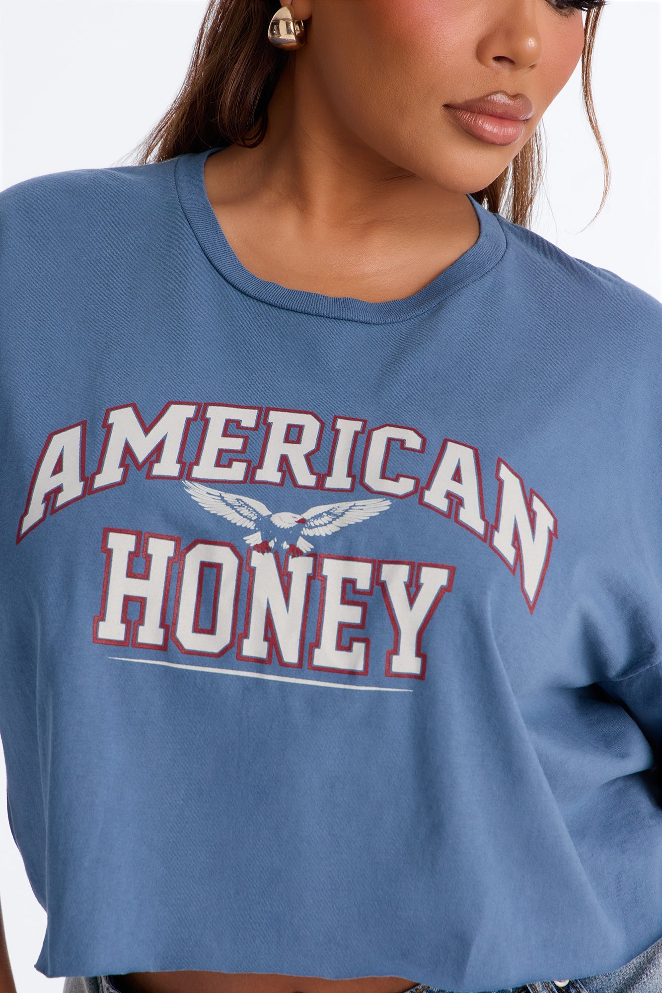 American Honey Cropped Baby T-Shirt - Navy