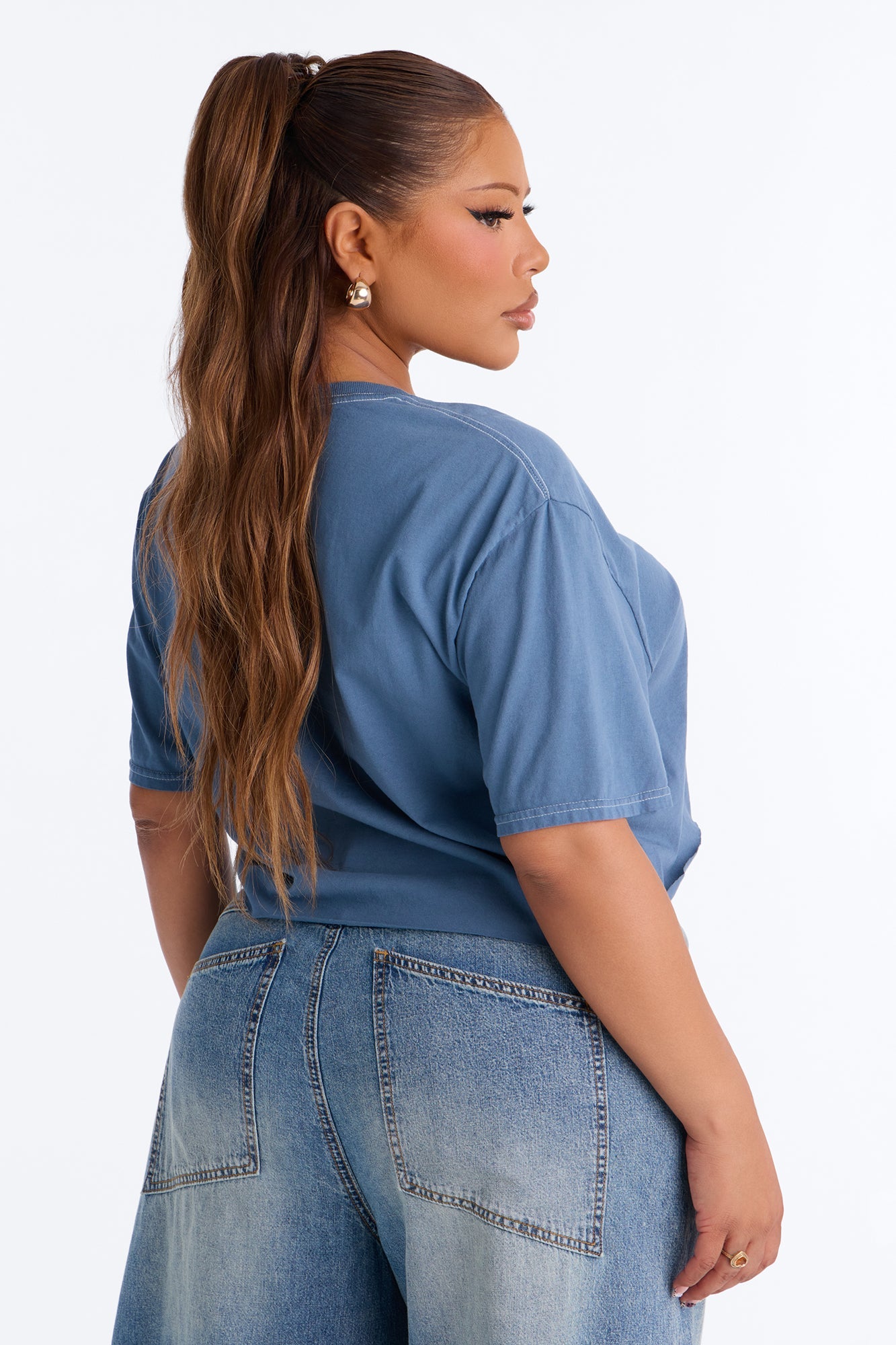 American Honey Cropped Baby T-Shirt - Navy