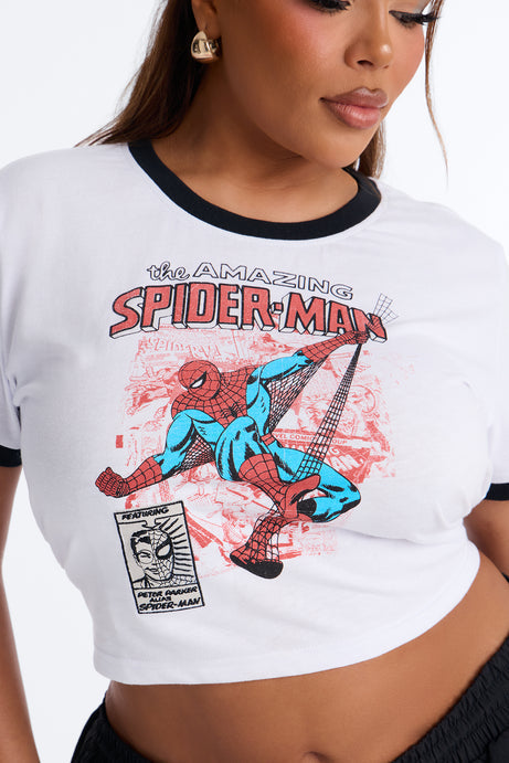Spiderman Ringer Tee - White