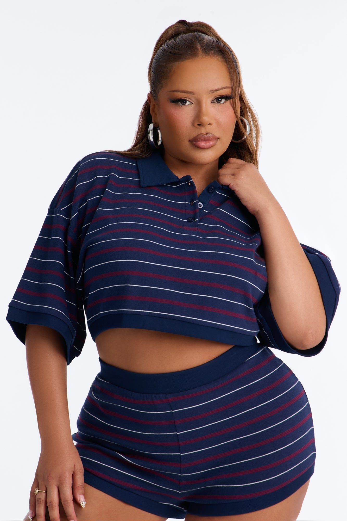Stevie Cropped Polo Short Set