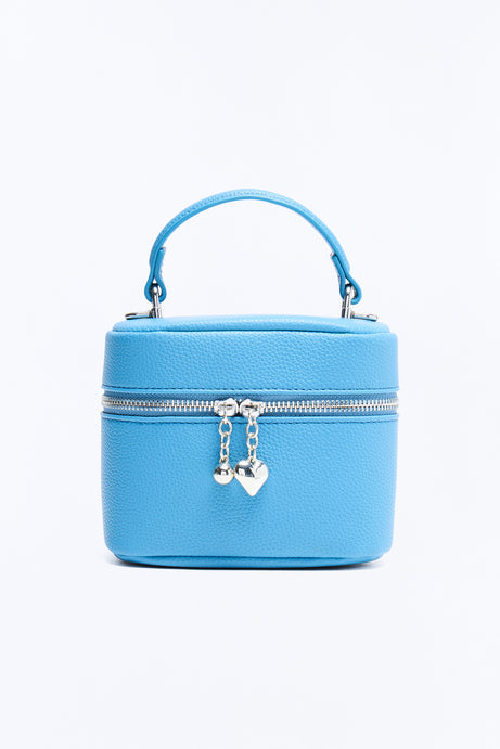 Never Walk Alone Faux Leather Crossbody Handbag - Blue