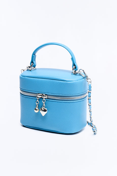 Never Walk Alone Faux Leather Crossbody Handbag - Blue