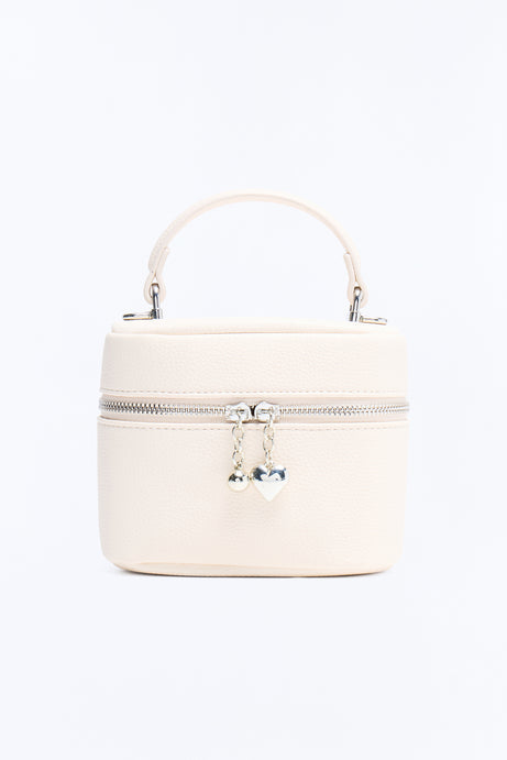 Never Walk Alone Faux Leather Crossbody Handbag - Ivory