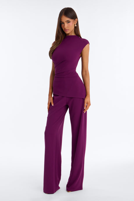 Cielo Wide Leg Jumpsuit - Plum
