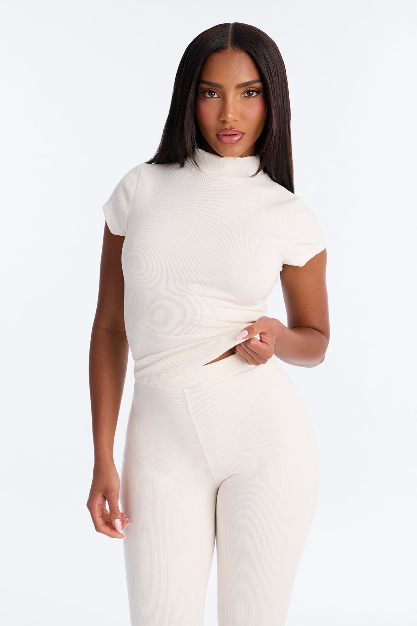 Valentina Snatched Capri Pant Set - Off White