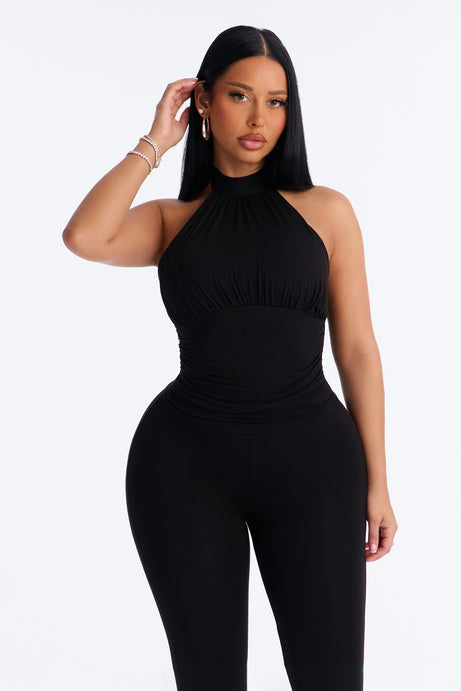 When We Met Capri Jumpsuit - Black
