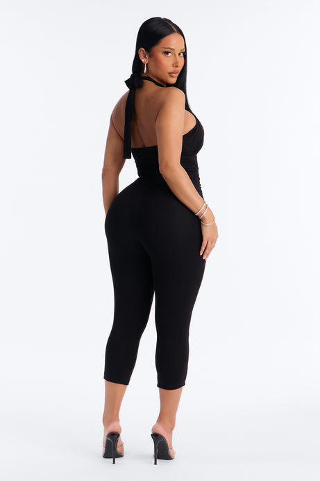 When We Met Capri Jumpsuit - Black