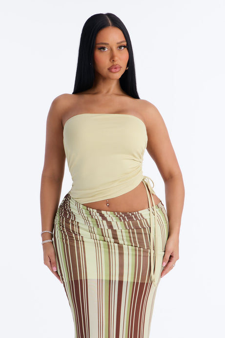 No Limits Strapless Maxi Dress - Green/combo