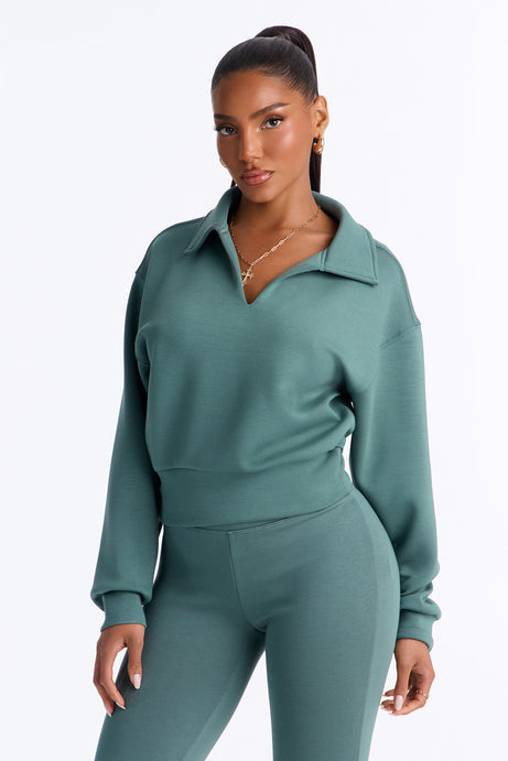 Bella Scuba Lounge Polo Sweatshirt