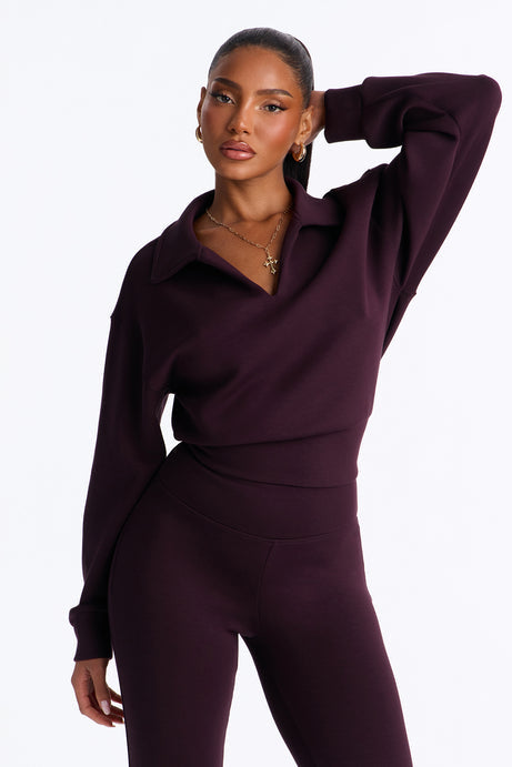 Bella Scuba Lounge Polo Sweatshirt