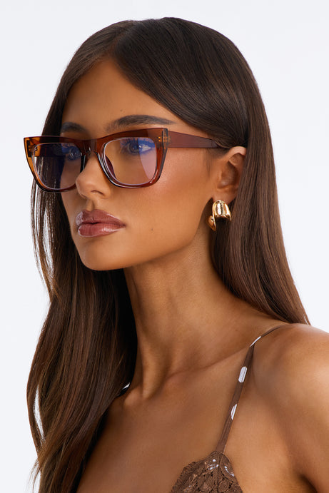 Crystal Clear Persuasion Blue Light Day Glasses - Brown