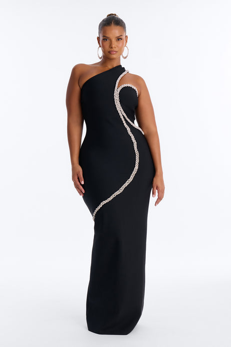 All The Glamour Embellished Bandage Gown