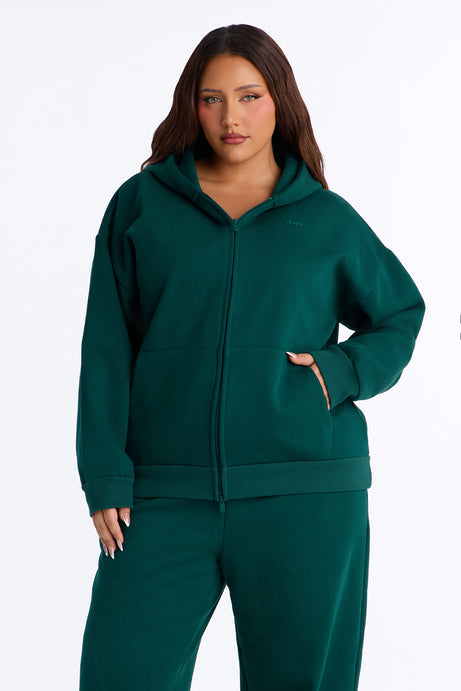 Libby Full Zip Hoodie Fleece Sweatshirt - Hunter