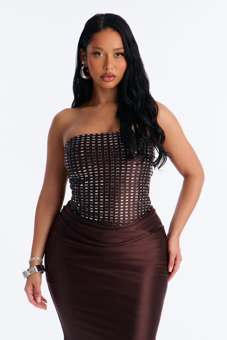 Gia Rhinestone Strapless Gown