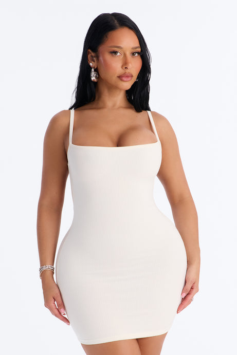 Chelsea Snatched Mini Dress - Off White