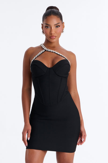 Veronica Rhinestone Bandage Mini Dress