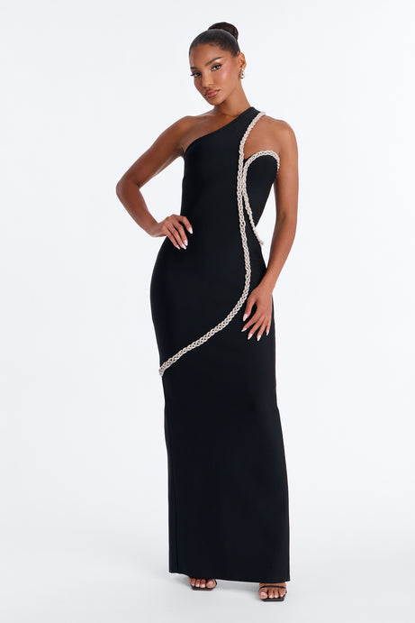 All The Glamour Embellished Bandage Gown
