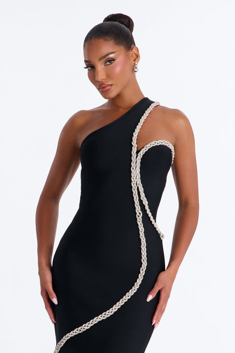 All The Glamour Embellished Bandage Gown