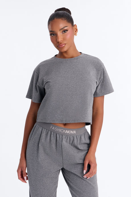 FN Mood Cotton PJ Pant Set - Charcoal